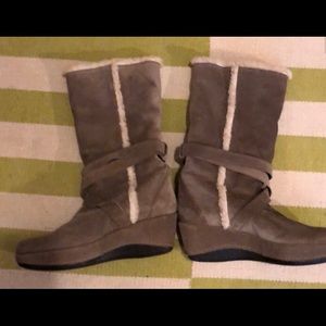 Stuart Weitzman platform shearling boots